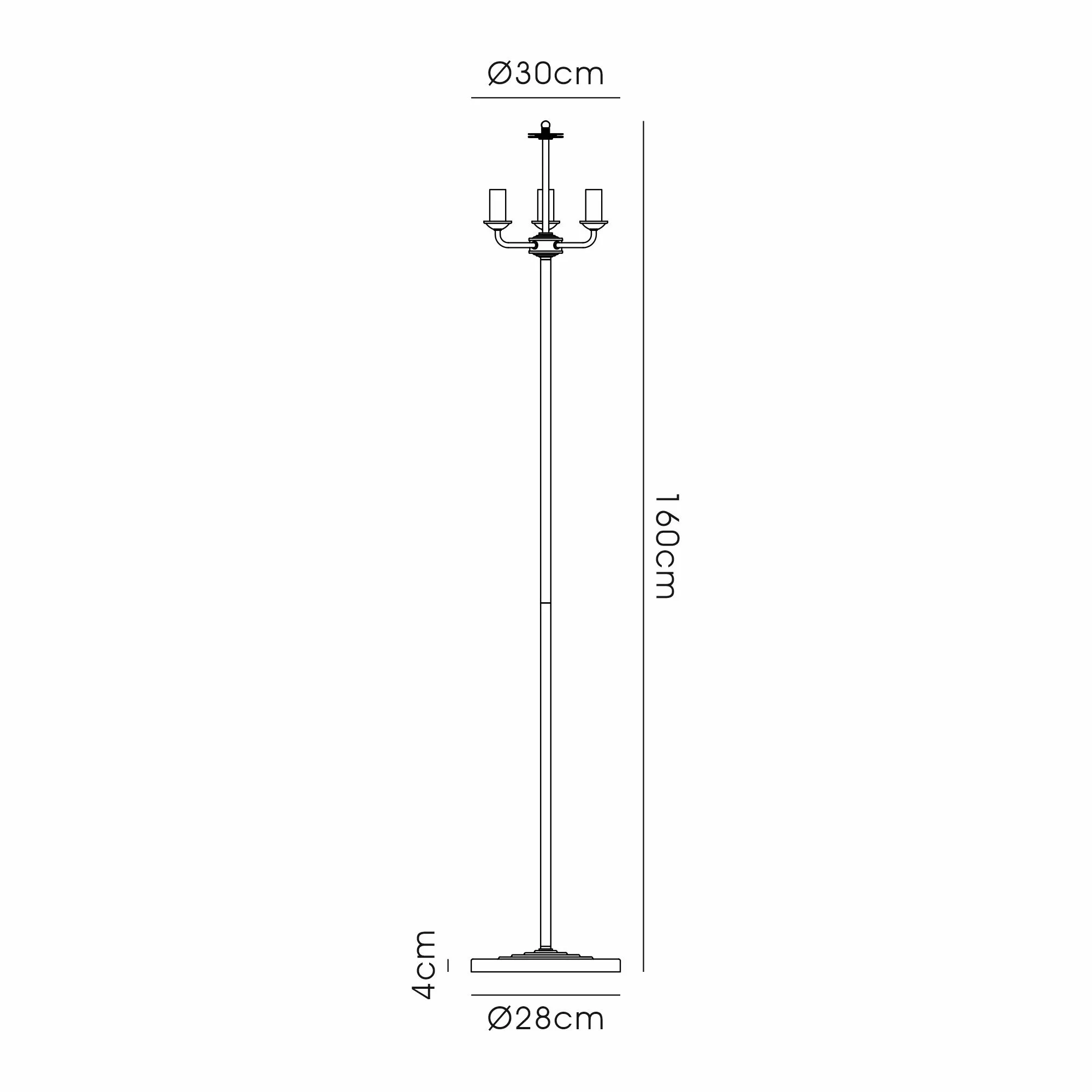 Banyan 45cm 3 Light Floor Lamp Champagne Gold, Grey DK0988  Deco Banyan CG GR